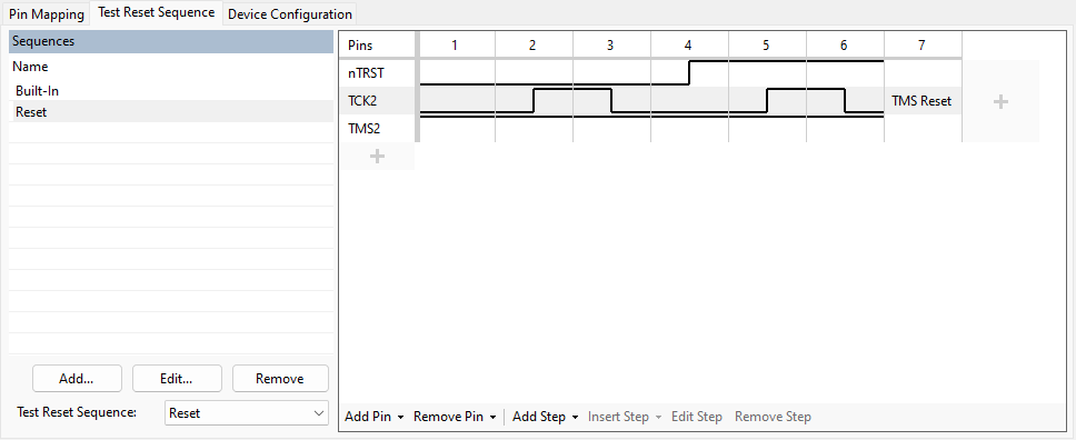 Test Reset Sequence section