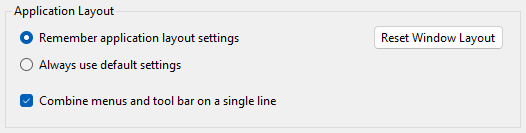 Application Layout Options