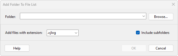 Add Folder to File List dialog