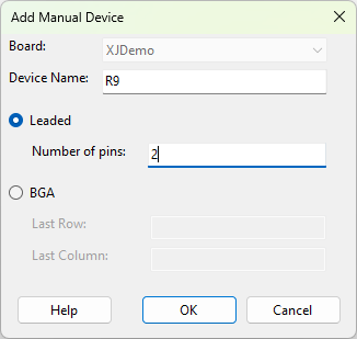 Add Manual Device dialog