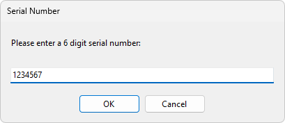 serial number prompt