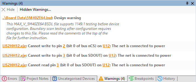 XJDemo board project warnings