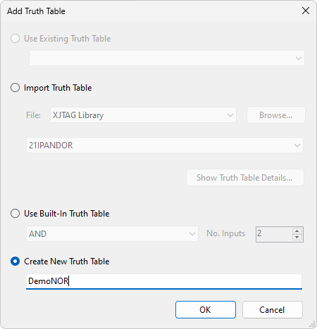 Choose to create a new Truth Table for your Logic Definition