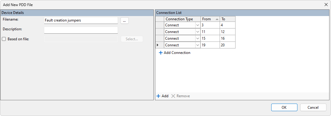 PDD file for the fault creation jumper FCJ1