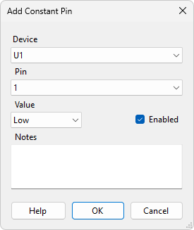 Add a constant pin