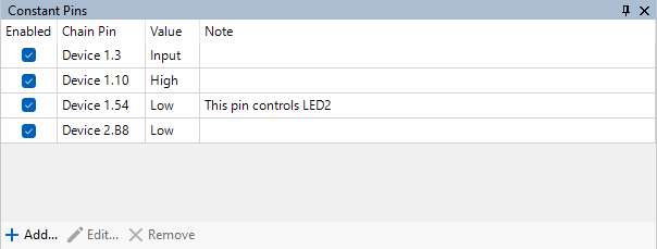 Constant pins window