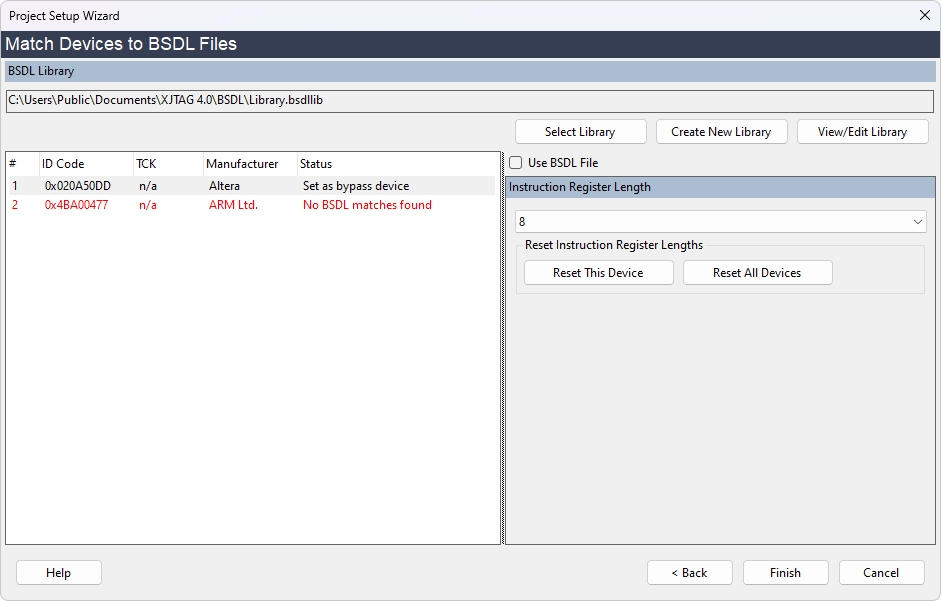 Project Setup Wizard - Choose IR Length from list of matches