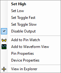 Chain View - Pin Menu