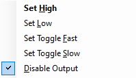 Set Pin Value menu
