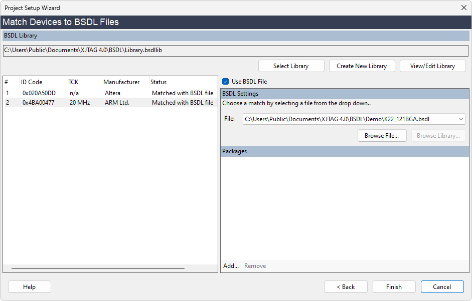 BSDL File Matching for XJDemo board v4