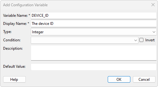 Add Configuration Variable Dialog