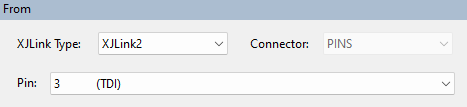 Selecting an XJLink pin