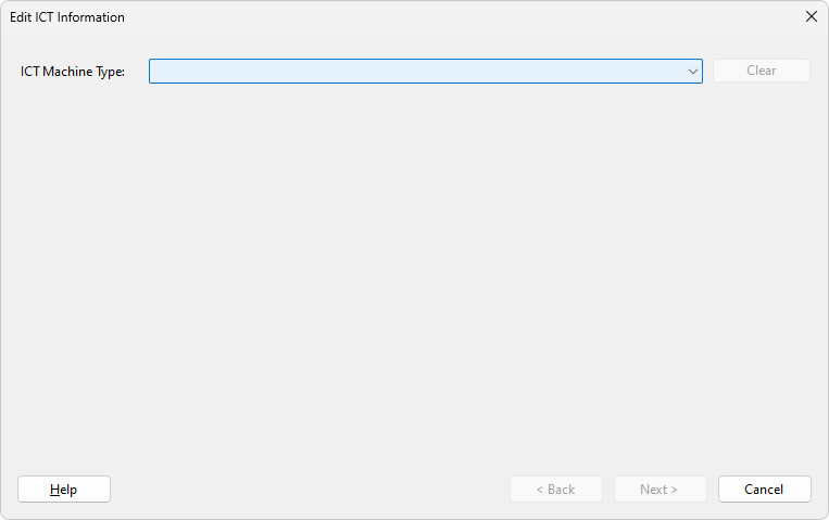 Edit ICT Information - Select Machine Type