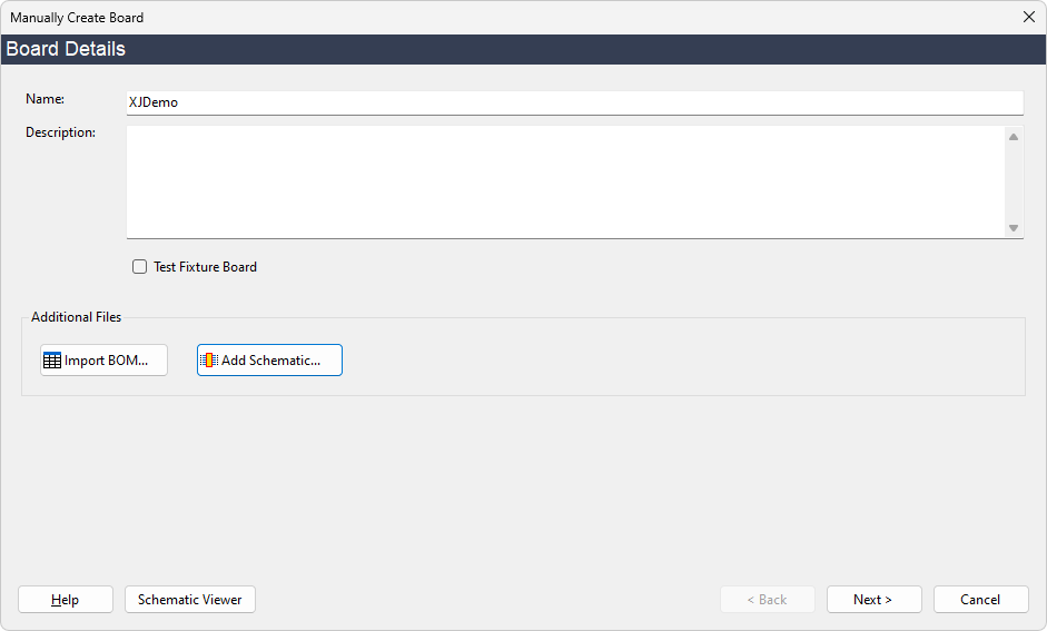 Add Board pop-up window