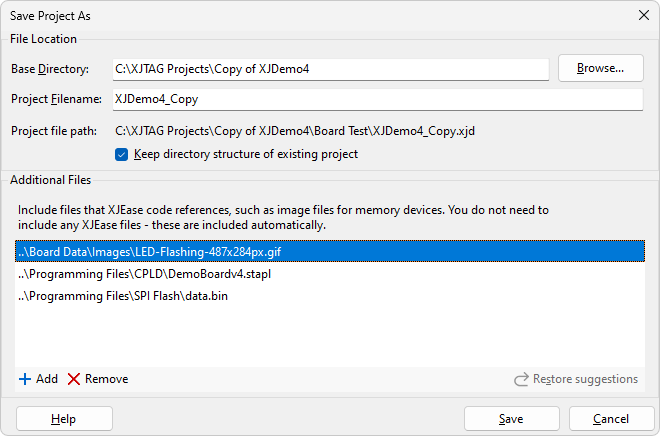 Save Project As Dialog
