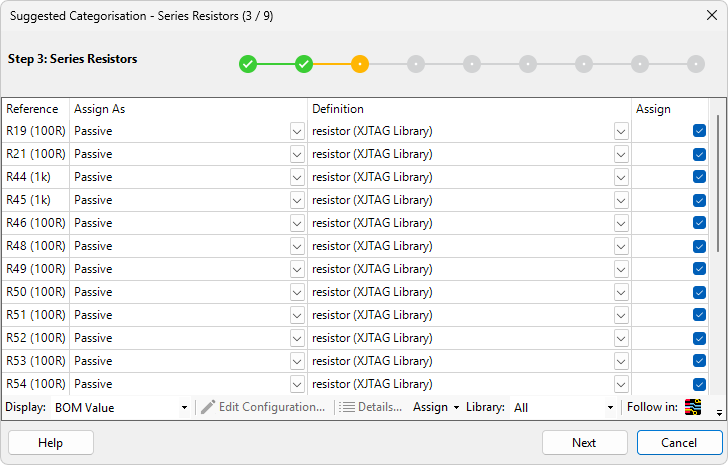 Step-wise automatic suggestion of how devices should be categorised