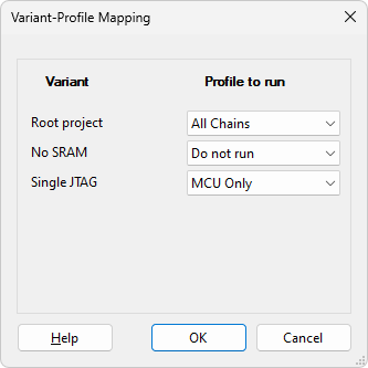 Variant-Profile Mapping Dialog