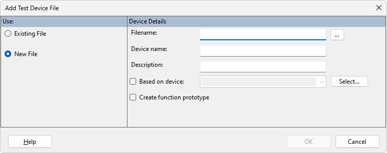 Add Test Device File Dialog