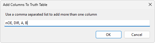 Add Columns To Truth Table Dialog