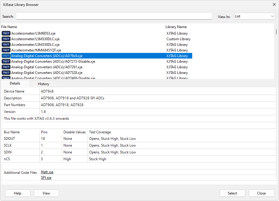 Library Browser with files viewed in one list.