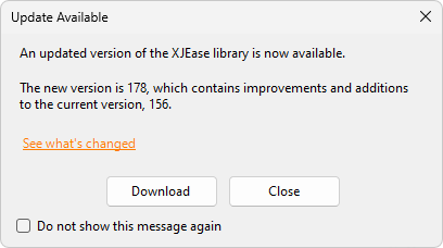 Updated Version Available Dialog