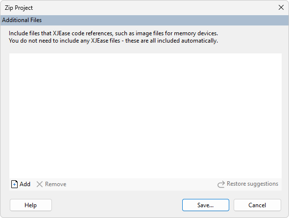 Zip Project Dialog
