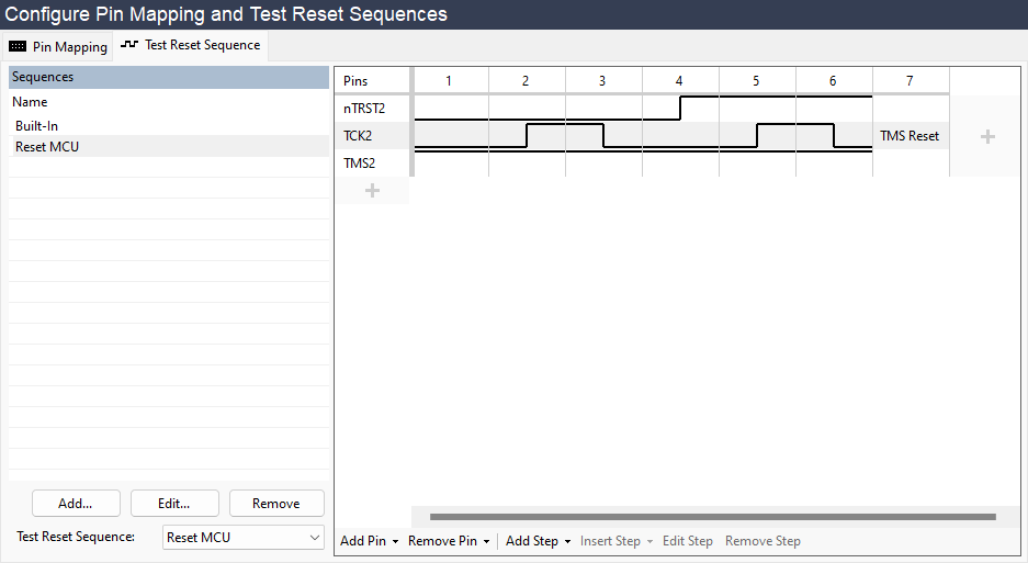 Test Reset Sequence section