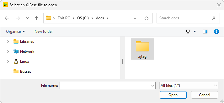 Example Open File dialog in XJRunner