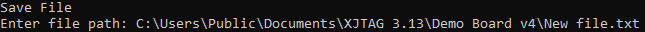 Example save file dialog on the command line