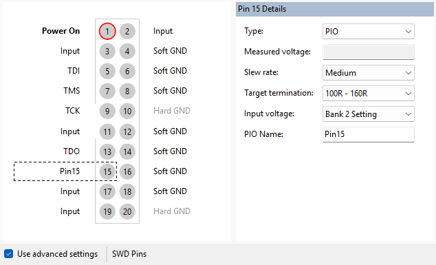 Pin Mapping Advanced Pin Settings