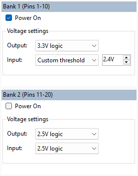 Pin Mapping Bank Settings