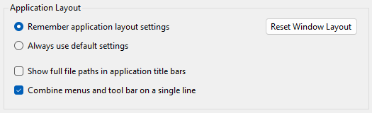 XJRunner Application Layout options