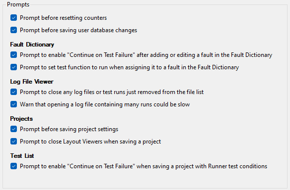 XJRunner Prompts options