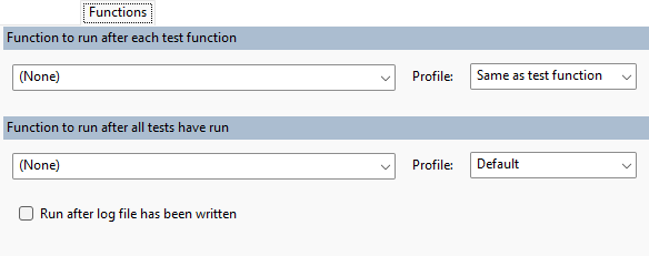 Functions tab