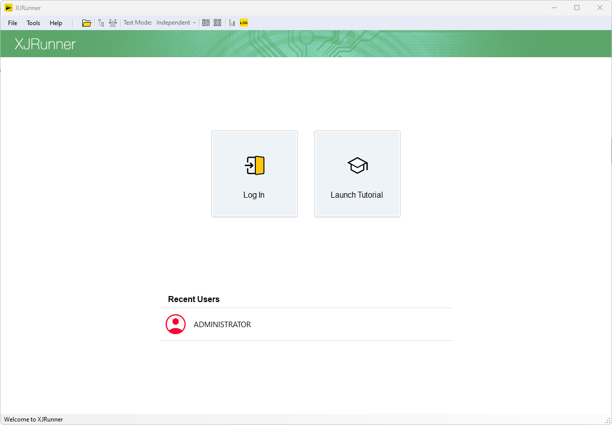 Login screen